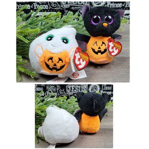 Ty Halloween Treatsie & Batty Halloweenies Beanie's NWT🎄